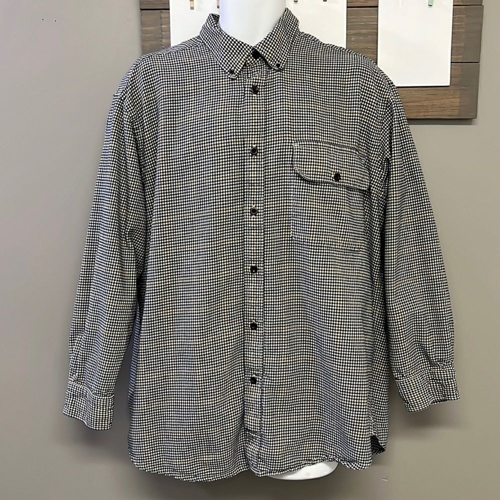 ORVIS Plaid Men’s Button Down Cotton Long Sleeve Shirt with Collar & Pocket- XL